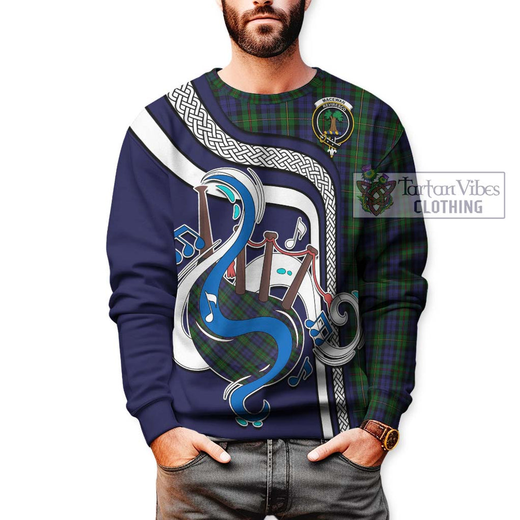 Tartan Vibes Clothing MacEwan Tartan Sweatshirt with Epic Bagpipe Style