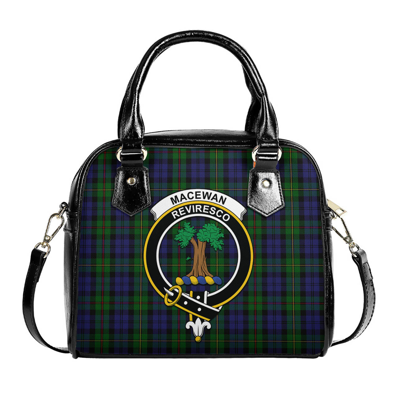 MacEwan Tartan Shoulder Handbags with Family Crest One Size 6*25*22 cm - Tartanvibesclothing