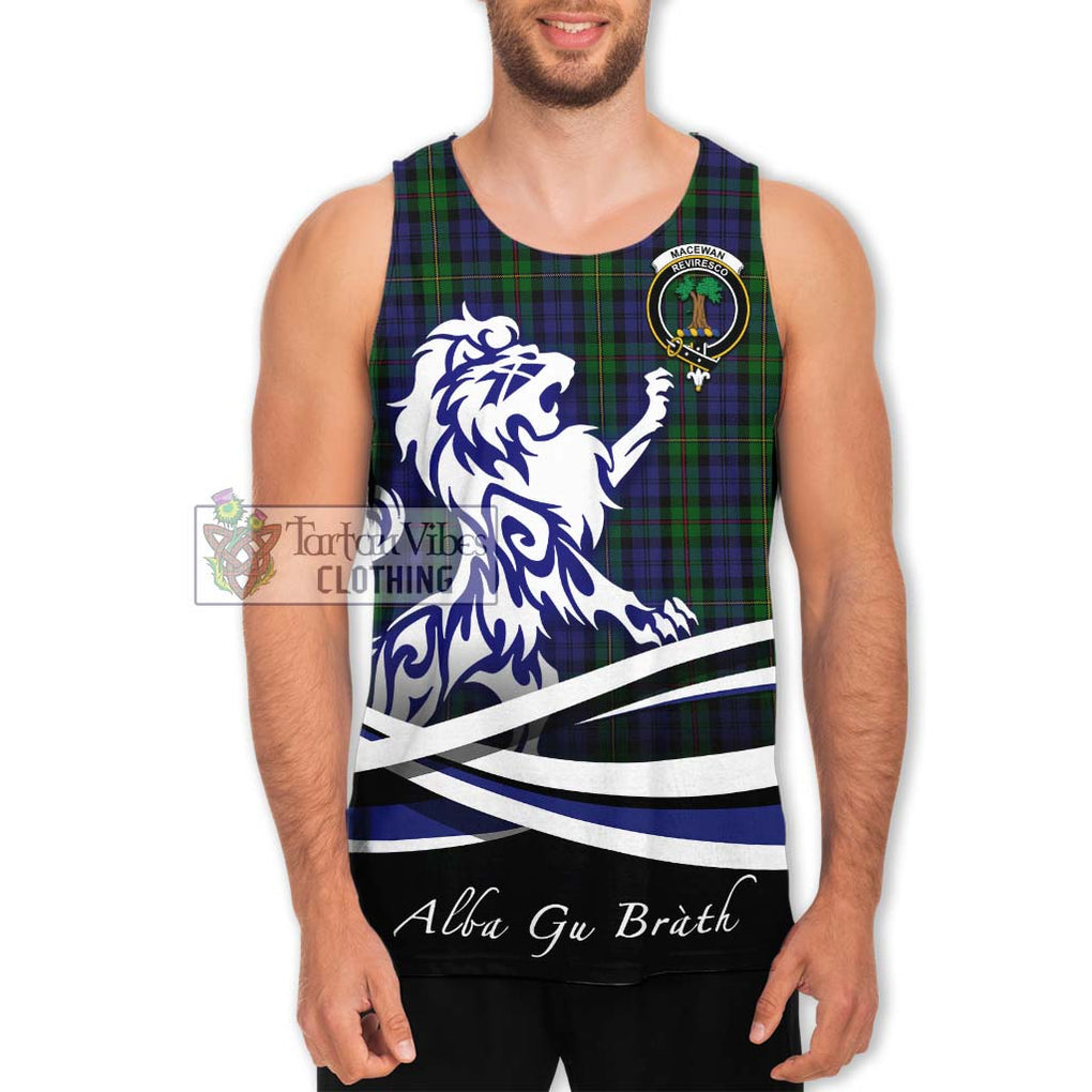 MacEwan (MacEwen) Tartan Men's Tank Top with Alba Gu Brath Regal Lion Emblem Men - Tartanvibesclothing Shop