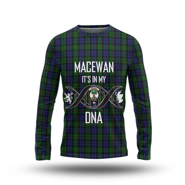 MacEwan (MacEwen) Tartan Long Sleeve T-Shirt with Family Crest DNA In Me Style