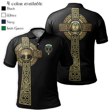 MacEwan Clan Polo Shirt with Golden Celtic Tree Of Life