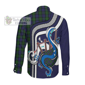 MacEwan (MacEwen) Tartan Long Sleeve Button Shirt with Epic Bagpipe Style