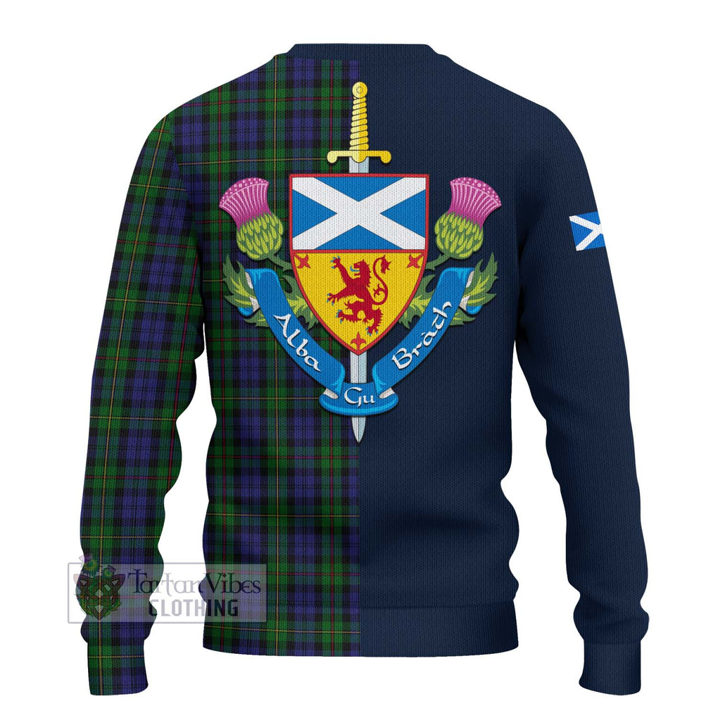 Tartan Vibes Clothing MacEwan Tartan Knitted Sweater with Scottish Lion Royal Arm Half Style