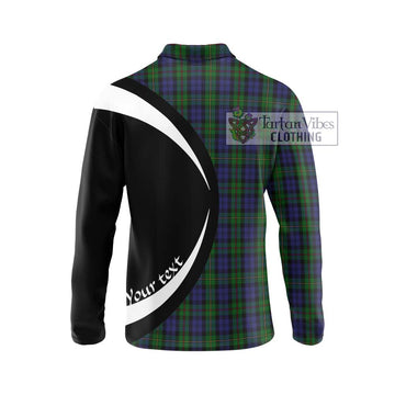 MacEwan (MacEwen) Tartan Long Sleeve Polo Shirt with Family Crest Circle Style