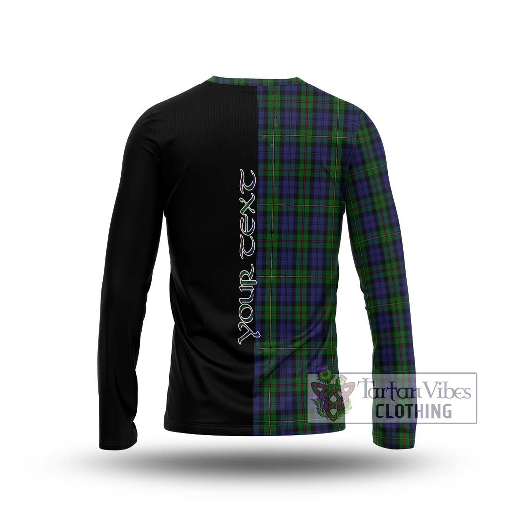 MacEwan (MacEwen) Tartan Long Sleeve T-Shirt with Family Crest and Half Of Me Style - Tartanvibesclothing Shop