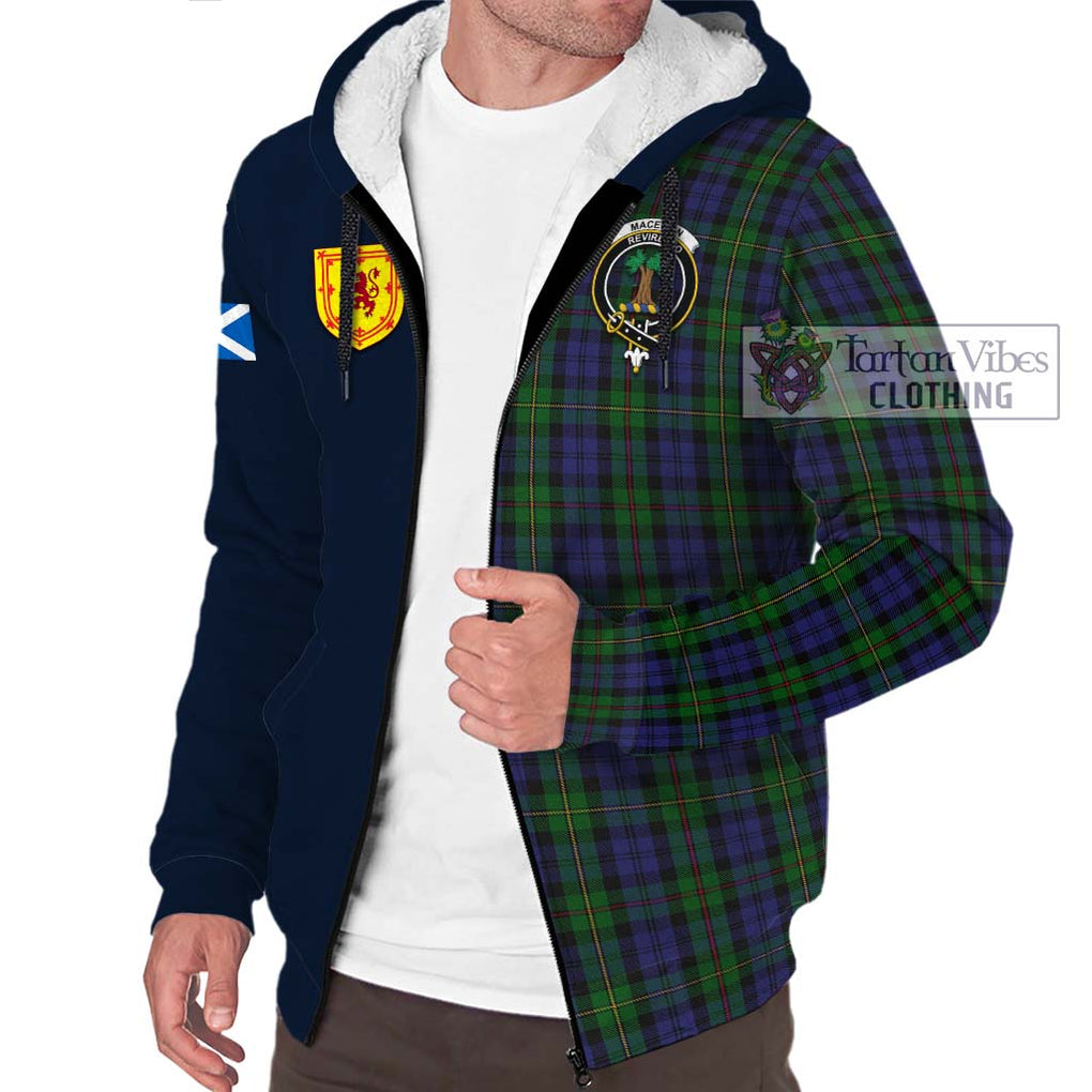 Tartan Vibes Clothing MacEwan Tartan Sherpa Hoodie with Scottish Lion Royal Arm Half Style