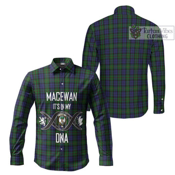 MacEwan (MacEwen) Tartan Long Sleeve Button Shirt with Family Crest DNA In Me Style