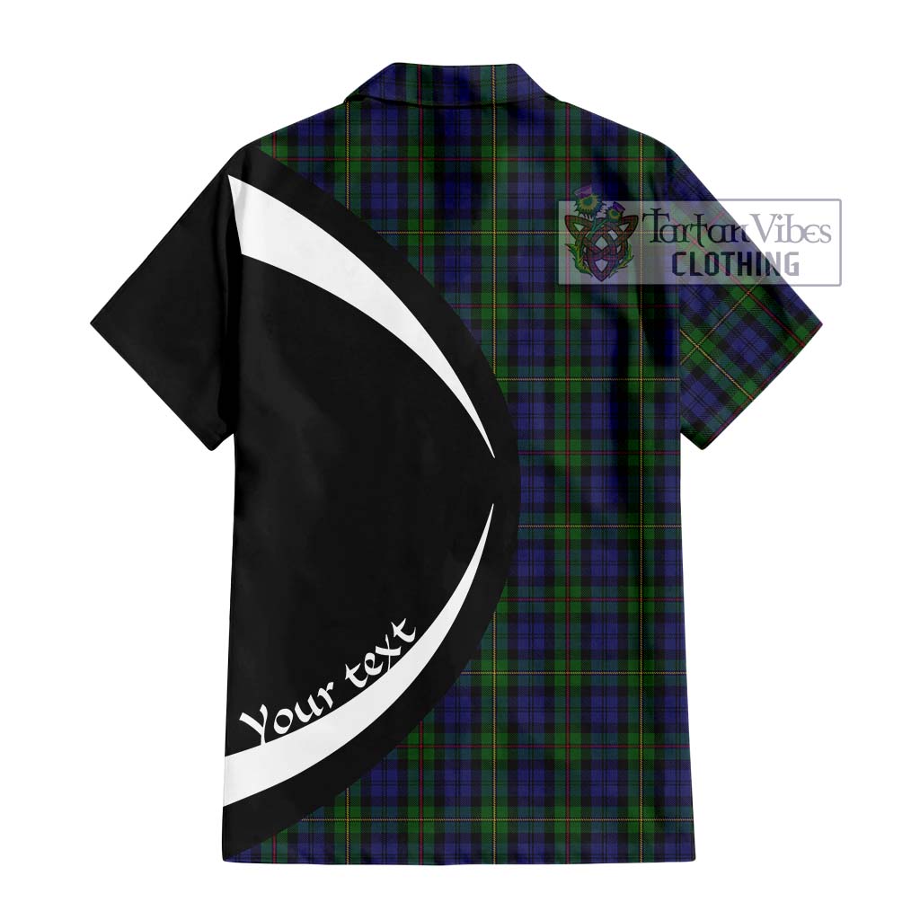 MacEwan (MacEwen) Tartan Short Sleeve Button Up with Family Crest Circle Style - Tartan Vibes Clothing