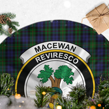 MacEwan Tartan Christmas Tree Skirt with Family Crest