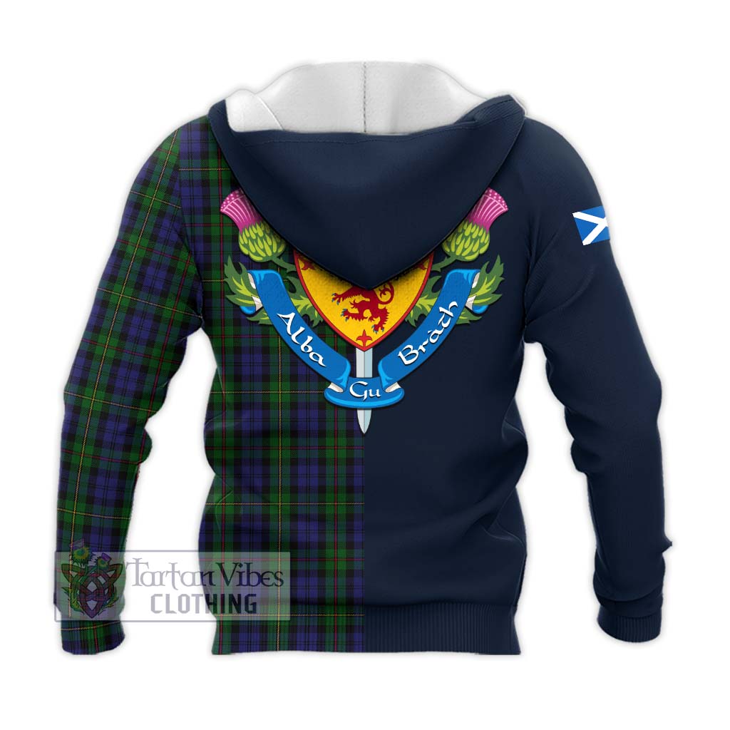 Tartan Vibes Clothing MacEwan Tartan Knitted Hoodie with Scottish Lion Royal Arm Half Style