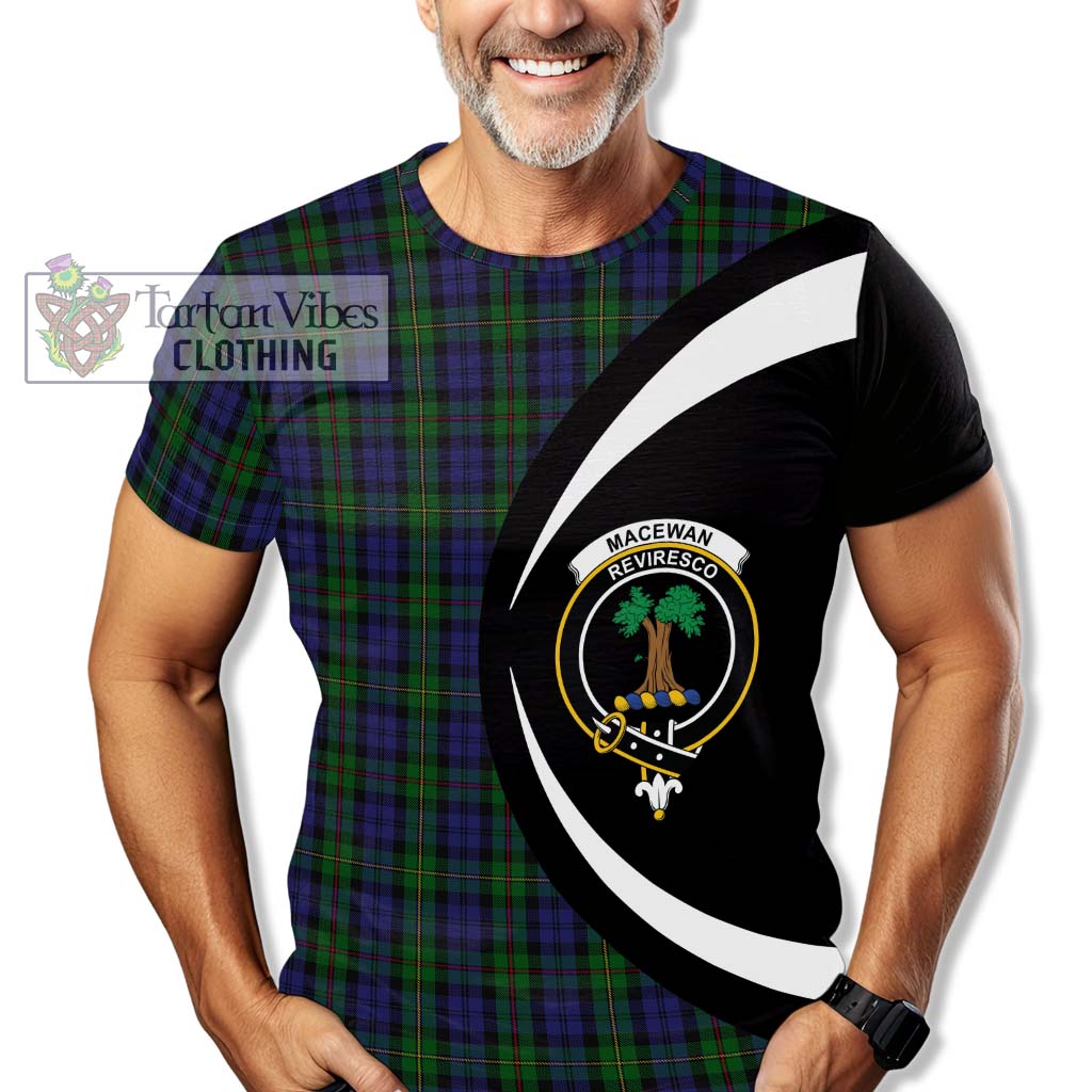 Tartan Vibes Clothing MacEwan Tartan T-Shirt with Family Crest Circle Style