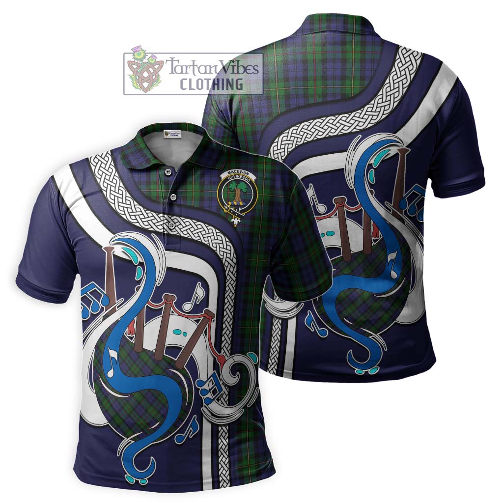 Tartan Vibes Clothing MacEwan Tartan Polo Shirt with Epic Bagpipe Style