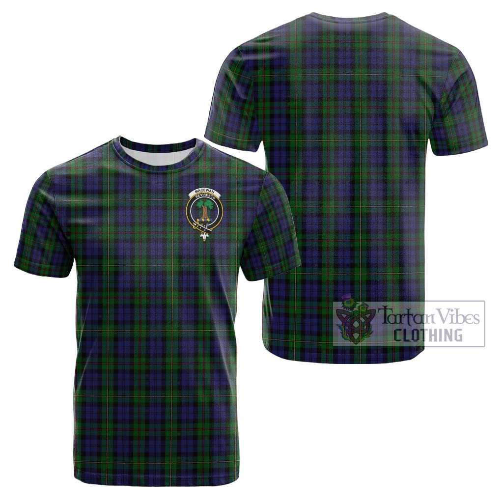 Tartan Vibes Clothing MacEwan Tartan Cotton T-Shirt with Family Crest