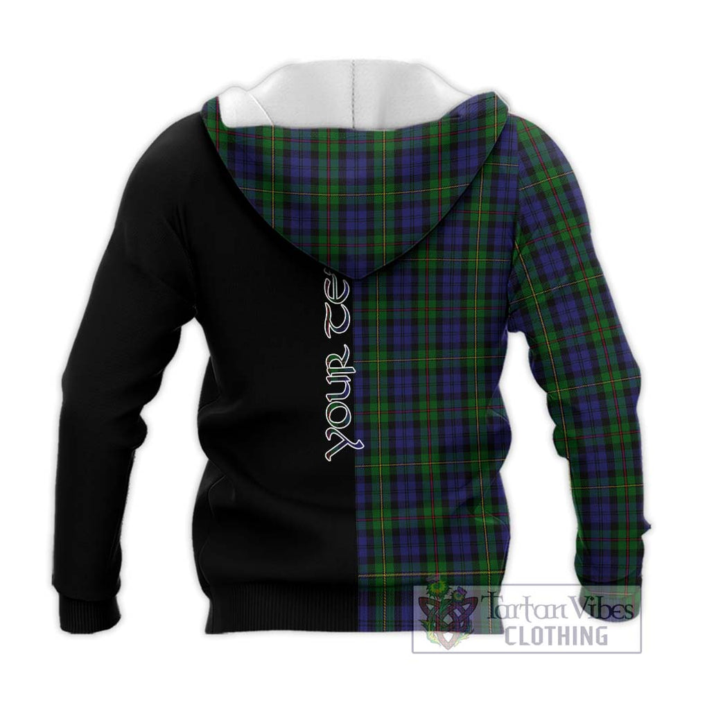 MacEwan (MacEwen) Tartan Knitted Hoodie with Family Crest and Half Of Me Style - Tartanvibesclothing Shop