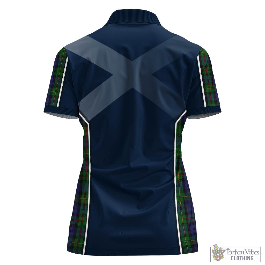 Tartan Vibes Clothing MacEwan Tartan Women's Polo Shirt with Family Crest and Scottish Thistle Vibes Sport Style
