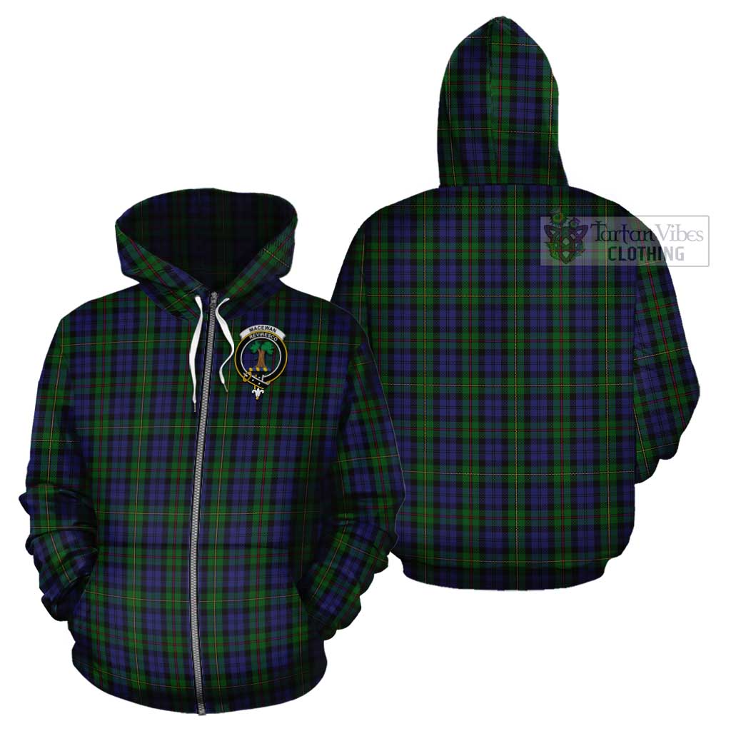 Tartan Vibes Clothing MacEwan Tartan Cotton Hoodie with Family Crest