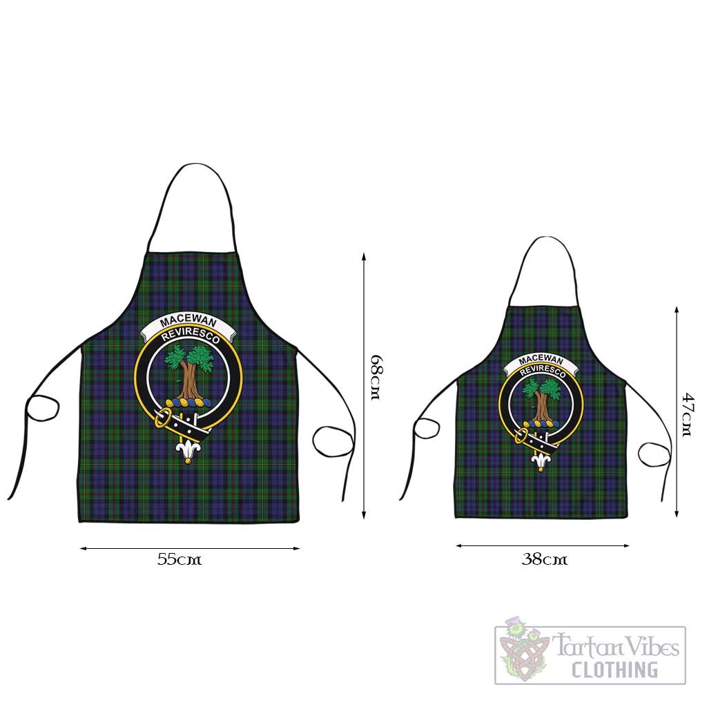 MacEwan (MacEwen) Tartan Apron with Family Crest Black L 55x68 cm - Tartan Vibes Clothing