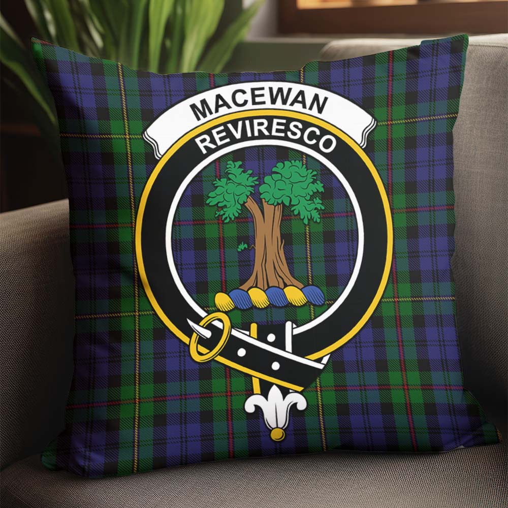 MacEwan Tartan Pillow Cover with Family Crest - Tartanvibesclothing