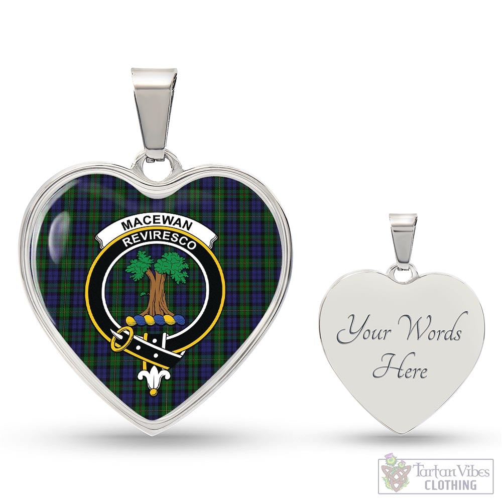 Tartan Vibes Clothing MacEwan Tartan Heart Necklace with Family Crest