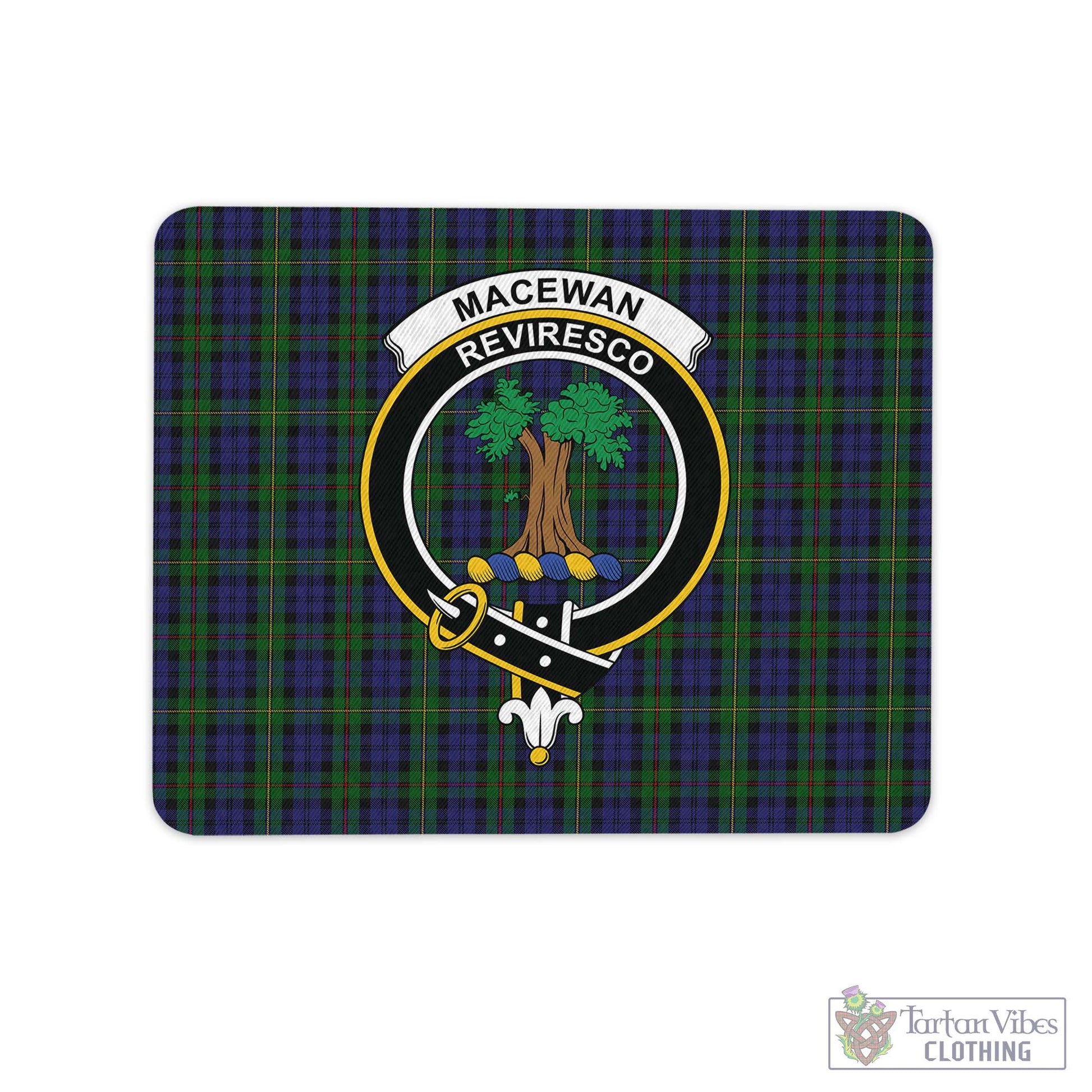 Tartan Vibes Clothing MacEwan Tartan Mouse Pad with Family Crest