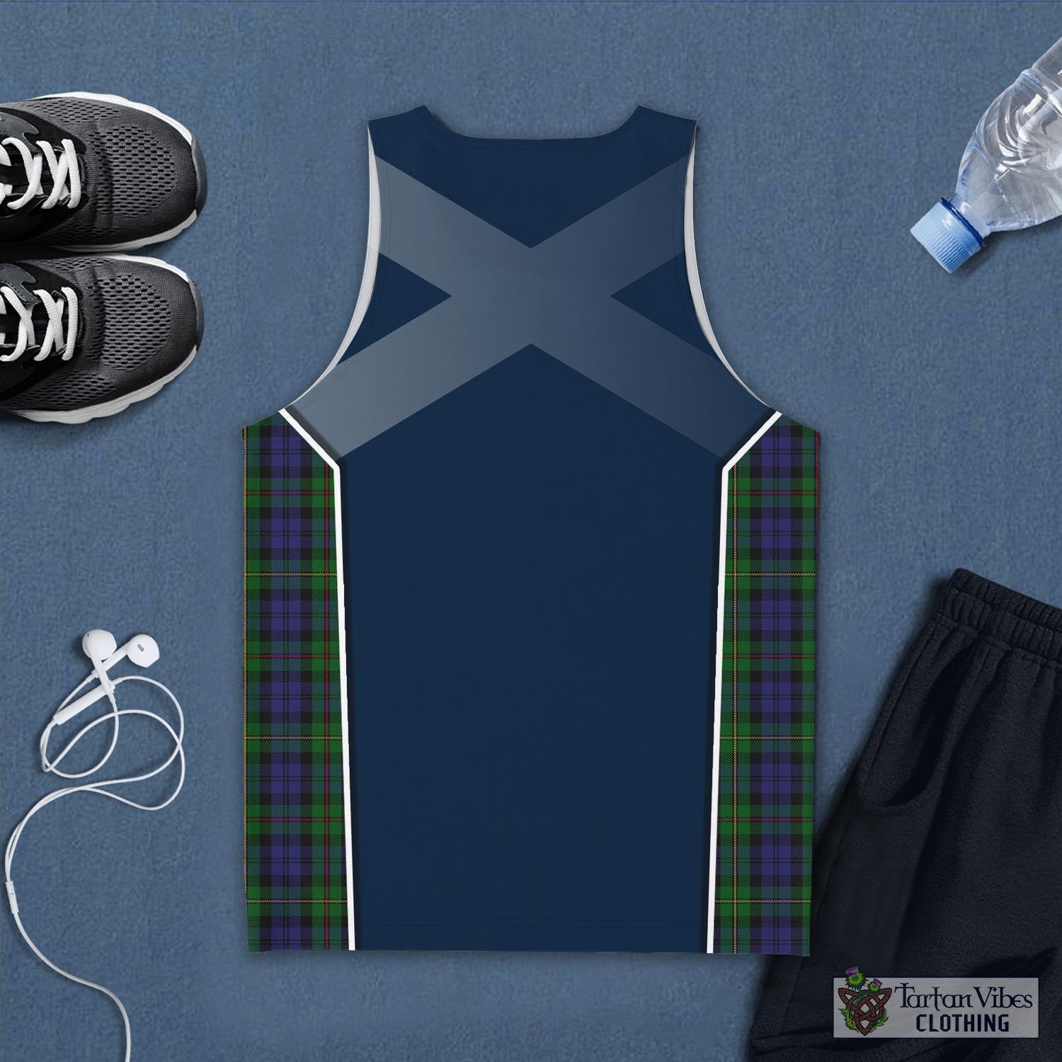 Tartan Vibes Clothing MacEwan Tartan Men's Tanks Top with Family Crest and Scottish Thistle Vibes Sport Style