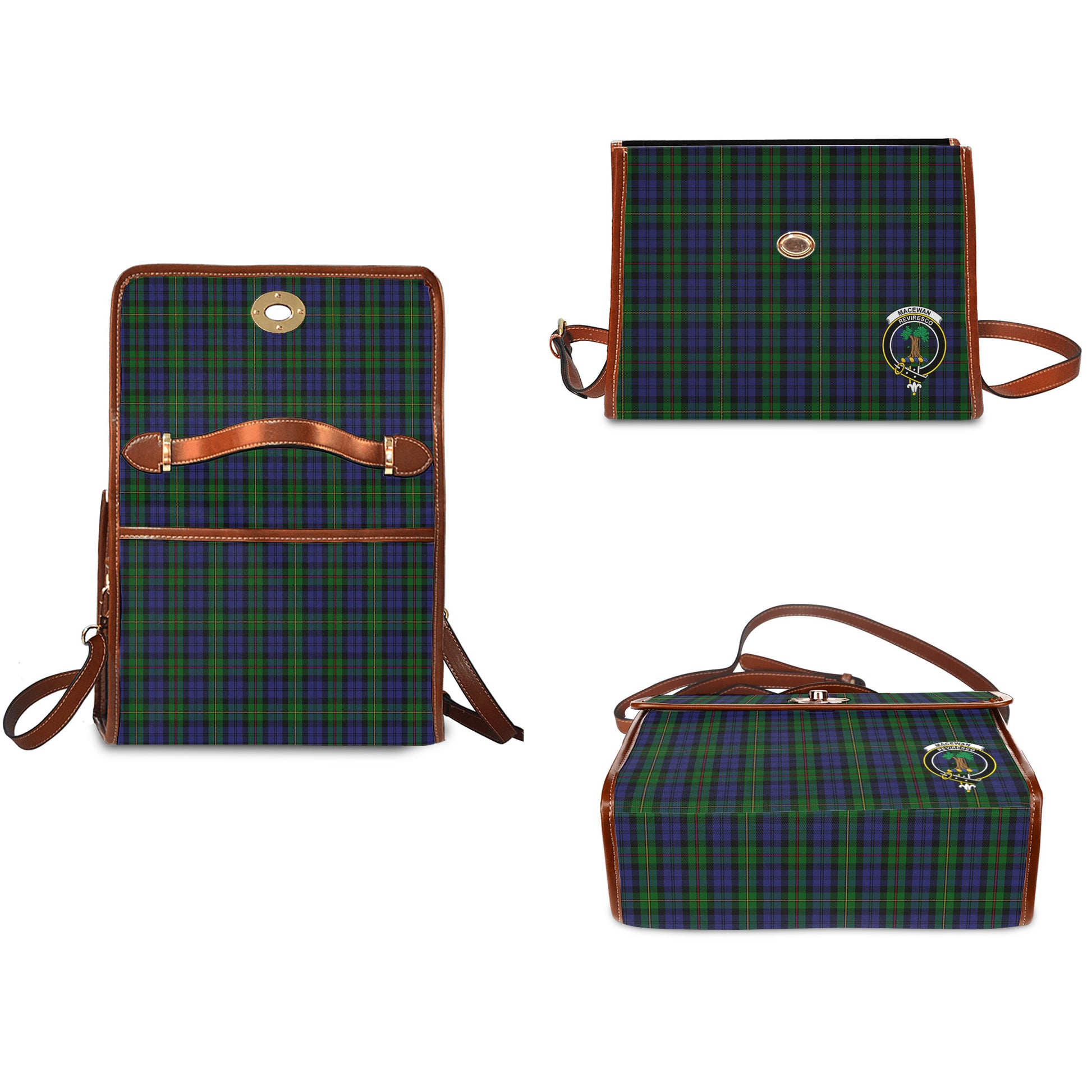 macewan-tartan-leather-strap-waterproof-canvas-bag-with-family-crest