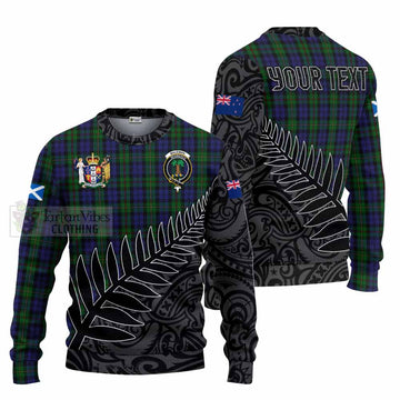 MacEwan (MacEwen) Crest Tartan Knitted Sweater with New Zealand Silver Fern Half Style