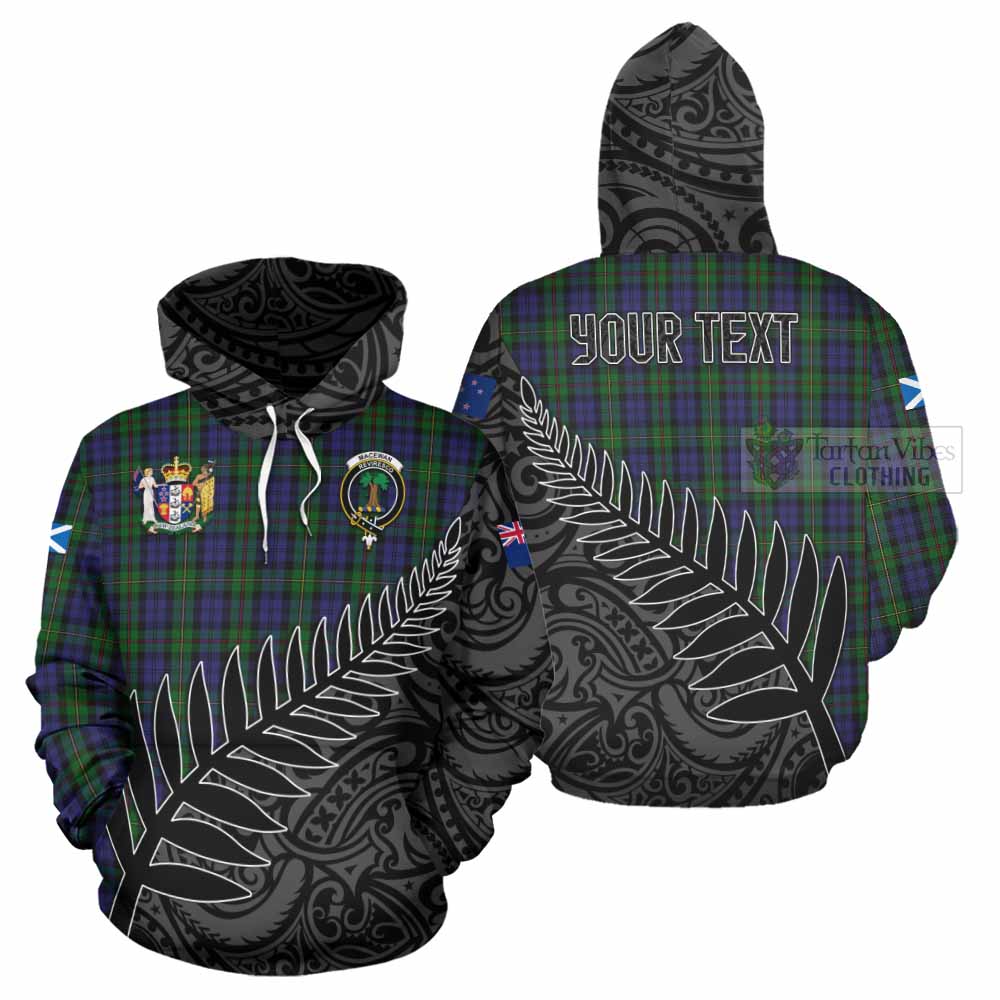 Tartan Vibes Clothing MacEwan (MacEwen) Crest Tartan Hoodie with New Zealand Silver Fern Half Style