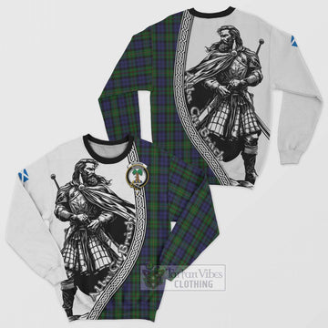 MacEwan (MacEwen) Tartan Clan Crest Sweatshirt with Highlander Warrior Celtic Style