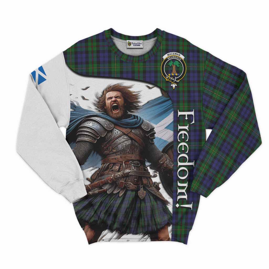 Tartan Vibes Clothing MacEwan (MacEwen) Crest Tartan Sweatshirt Inspired by the Freedom of Scottish Warrior