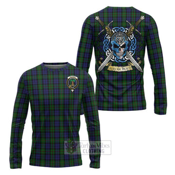 MacEwan (MacEwen) Tartan Long Sleeve T-Shirt with Family Crest Celtic Skull Style