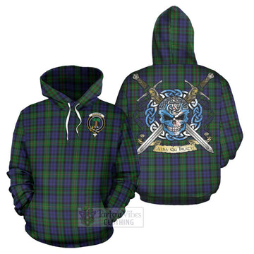 MacEwan (MacEwen) Tartan Hoodie with Family Crest Celtic Skull Style