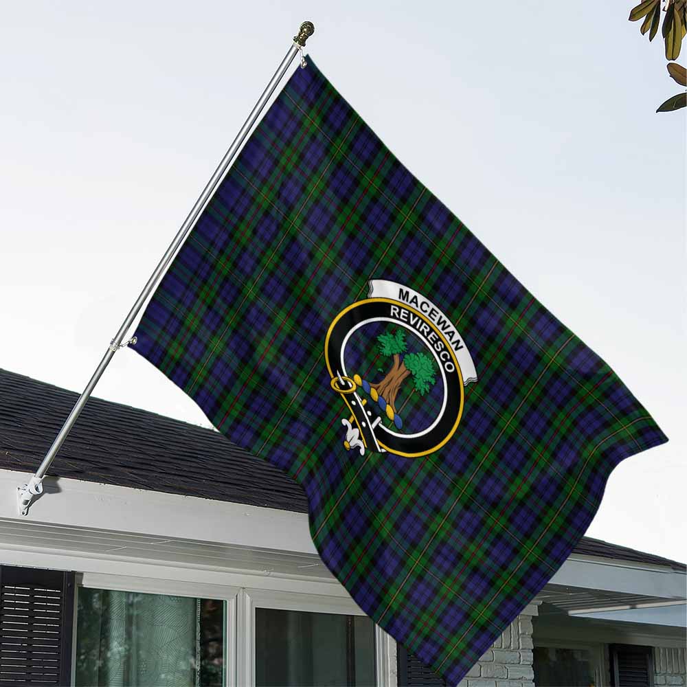 Tartan Vibes Clothing MacEwan (MacEwen) Tartan House Flag with Family Crest