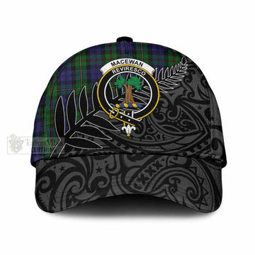 MacEwan (MacEwen) Tartan Classic Cap with New Zealand Silver Fern Half Style