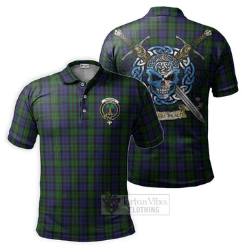 MacEwan (MacEwen) Tartan Polo Shirt with Family Crest Celtic Skull Style