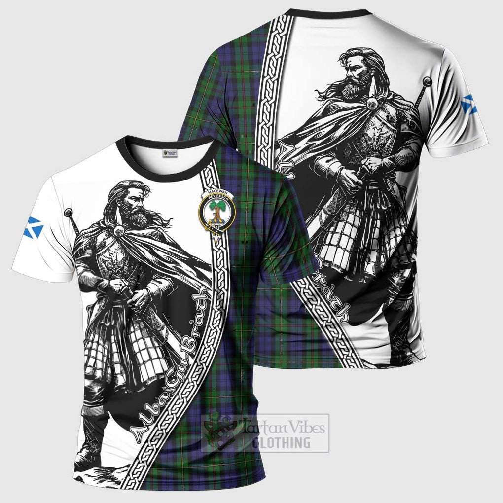 Tartan Vibes Clothing MacEwan (MacEwen) Tartan Clan Crest T-Shirt with Highlander Warrior Celtic Style