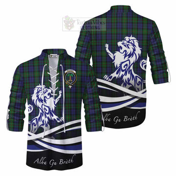 MacEwan (MacEwen) Tartan Ghillie Kilt Shirt with Alba Gu Brath Regal Lion Emblem