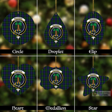 MacEwan (MacEwen) Tartan Christmas Aluminium Ornament with Family Crest