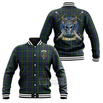 MacEwan (MacEwen) Tartan Baseball Jacket with Family Crest Celtic Skull Style