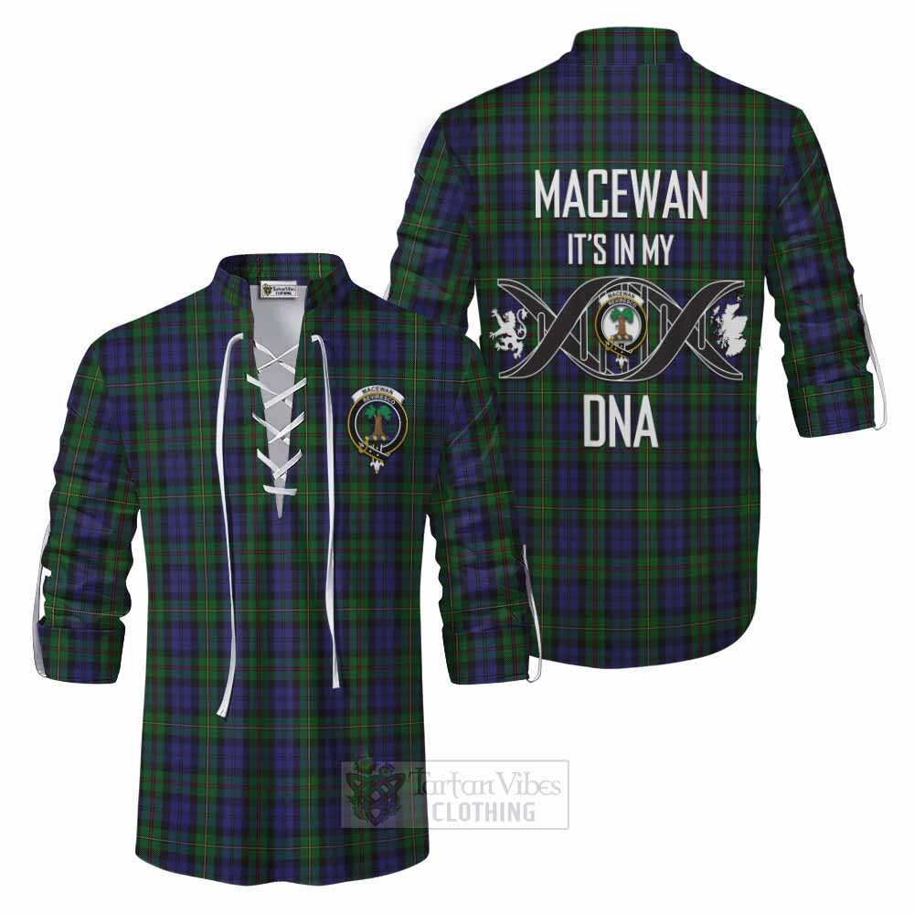 Tartan Vibes Clothing MacEwan (MacEwen) Tartan Ghillie Kilt Shirt with Family Crest DNA In Me Style