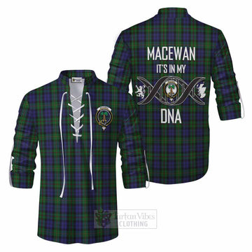 MacEwan (MacEwen) Tartan Ghillie Kilt Shirt with Family Crest DNA In Me Style