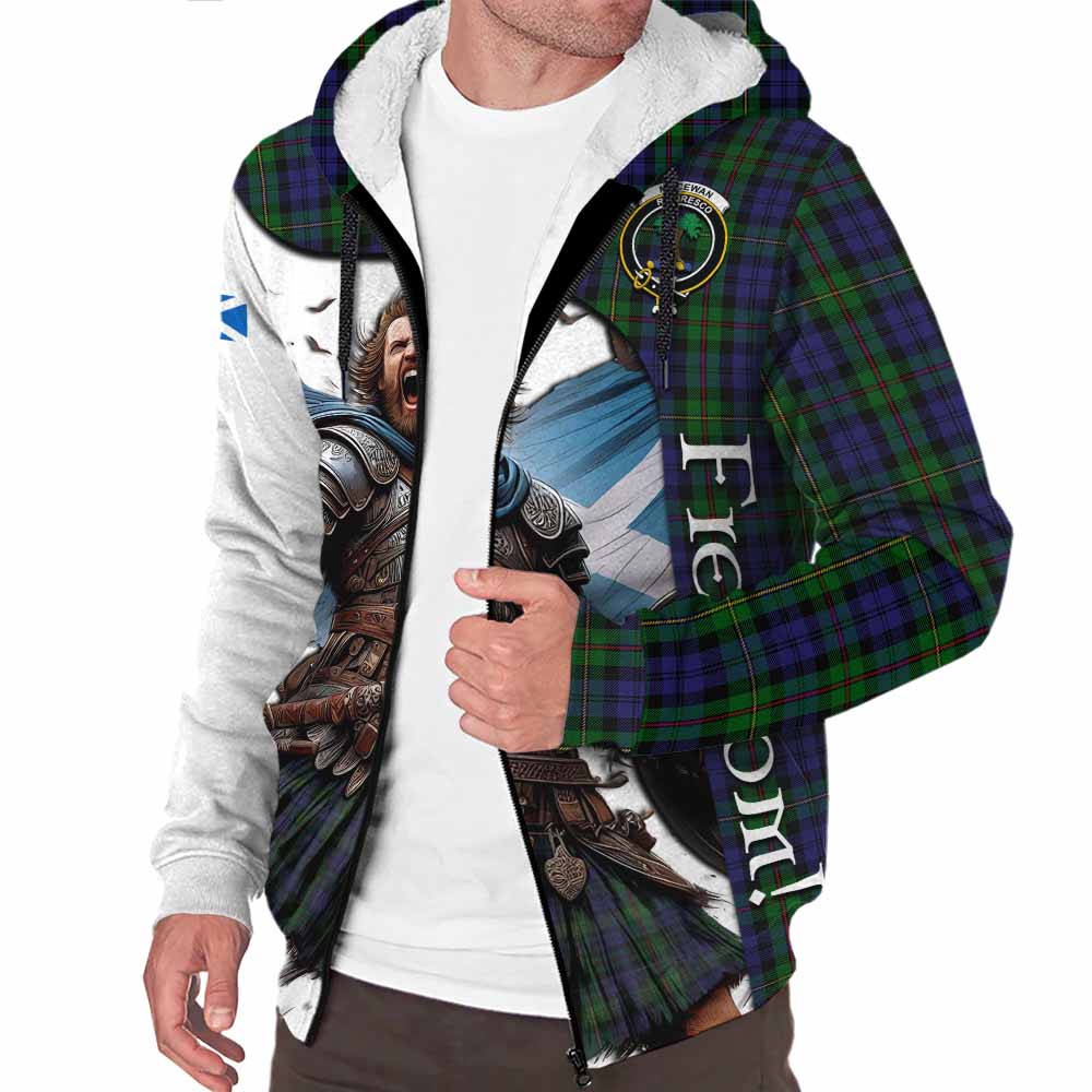 Tartan Vibes Clothing MacEwan (MacEwen) Crest Tartan Sherpa Hoodie Inspired by the Freedom of Scottish Warrior