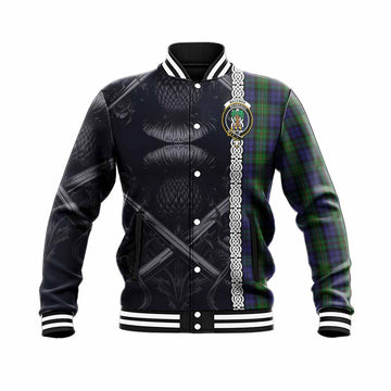 MacEwan (MacEwen) Tartan Baseball Jacket with Family Crest Cross Sword Thistle Celtic Vibes