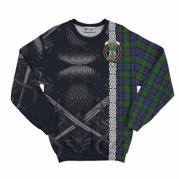 MacEwan (MacEwen) Tartan Sweatshirt with Family Crest Cross Sword Thistle Celtic Vibes