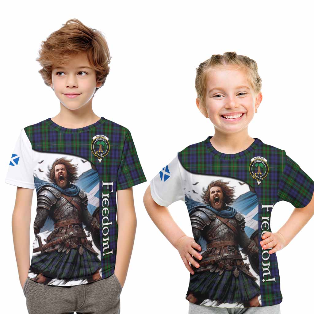 Tartan Vibes Clothing MacEwan (MacEwen) Crest Tartan Kid T-Shirt Inspired by the Freedom of Scottish Warrior