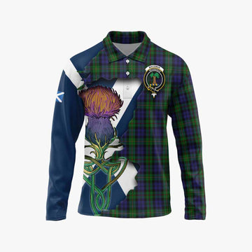 MacEwan (MacEwen) Tartan Family Crest Long Sleeve Polo Shirt Scottish Thistle Celtic Inspired Unisex - Tartan Vibes Clothing