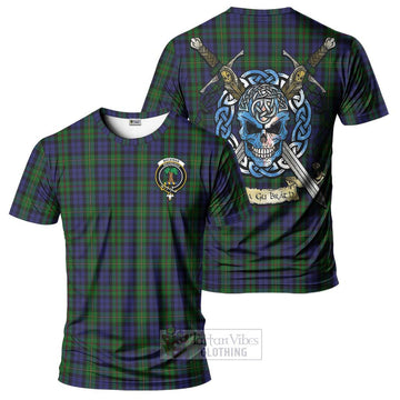 MacEwan (MacEwen) Tartan T-Shirt with Family Crest Celtic Skull Style