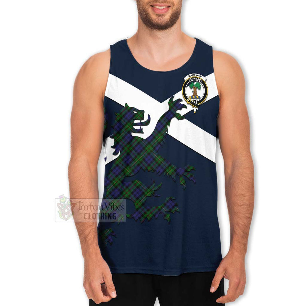 Tartan Vibes Clothing MacEwan (MacEwen) Tartan Lion Rampant Men's Tank Top – Proudly Display Your Heritage with Alba Gu Brath and Clan Name