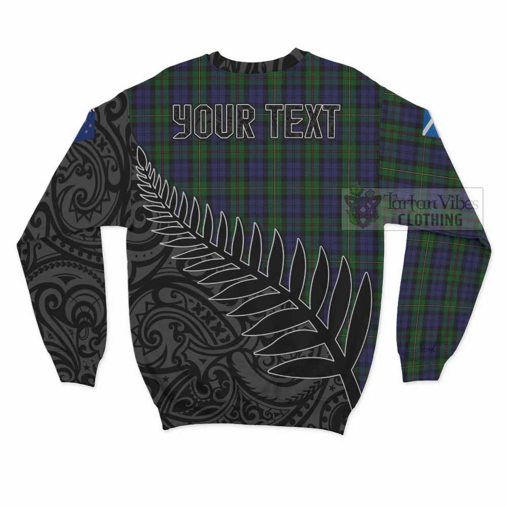 Tartan Vibes Clothing MacEwan (MacEwen) Crest Tartan Sweatshirt with New Zealand Silver Fern Half Style