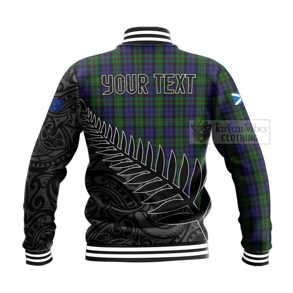 Tartan Vibes Clothing MacEwan (MacEwen) Crest Tartan Baseball Jacket with New Zealand Silver Fern Half Style